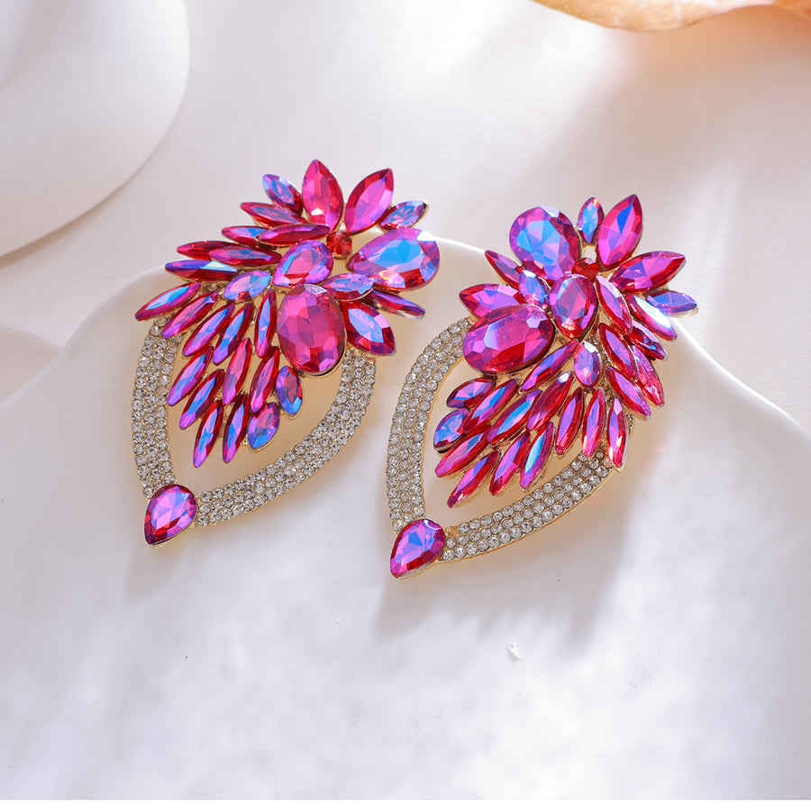 Elegant Long Crystal Dangle Earrings - Coquette Aesthetic