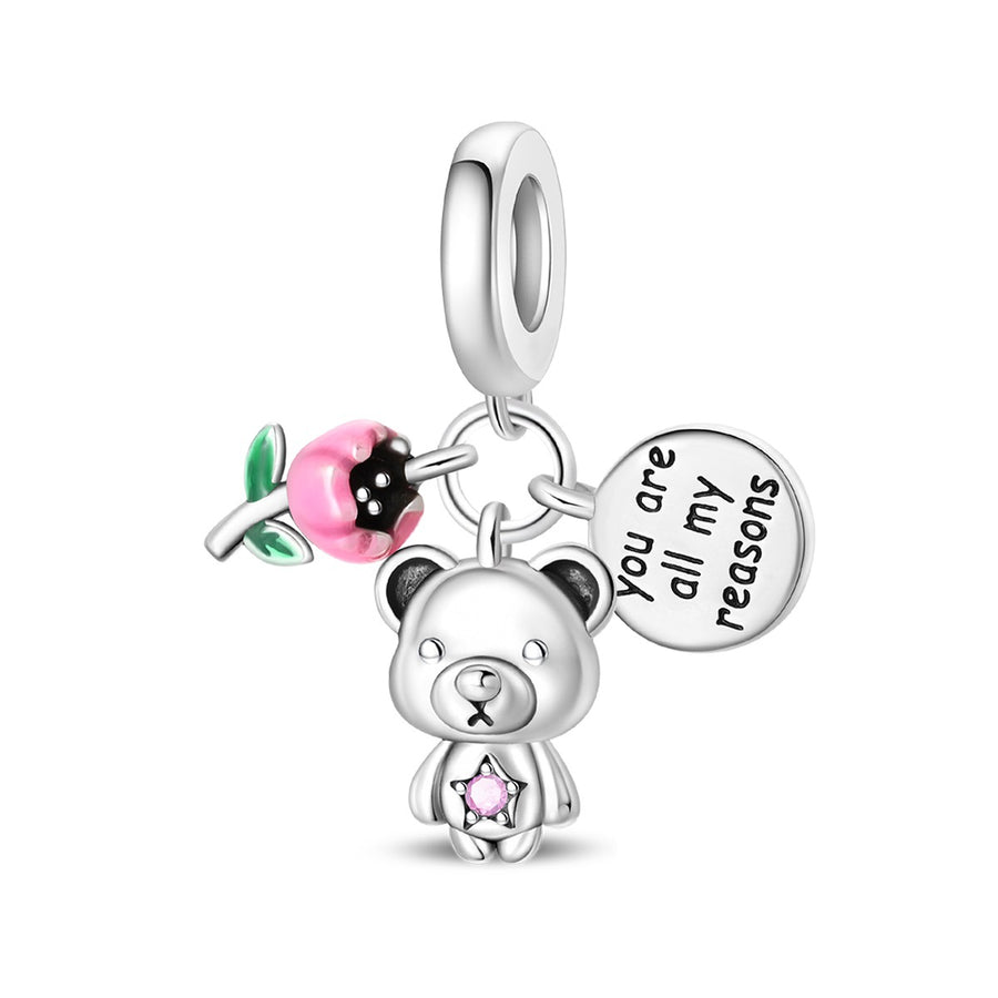 Silver-Plated Cute Pet Animal Beaded Bracelet for Women