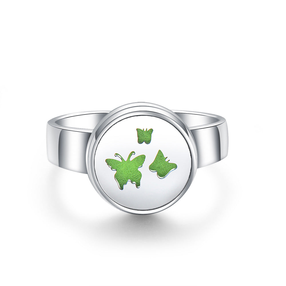 Stainless Steel Aromatherapy Locket Ring - Tree of Life Design