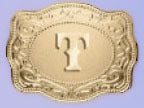 Stylish English Letter Belt Buckle Embossed Copper Necklace