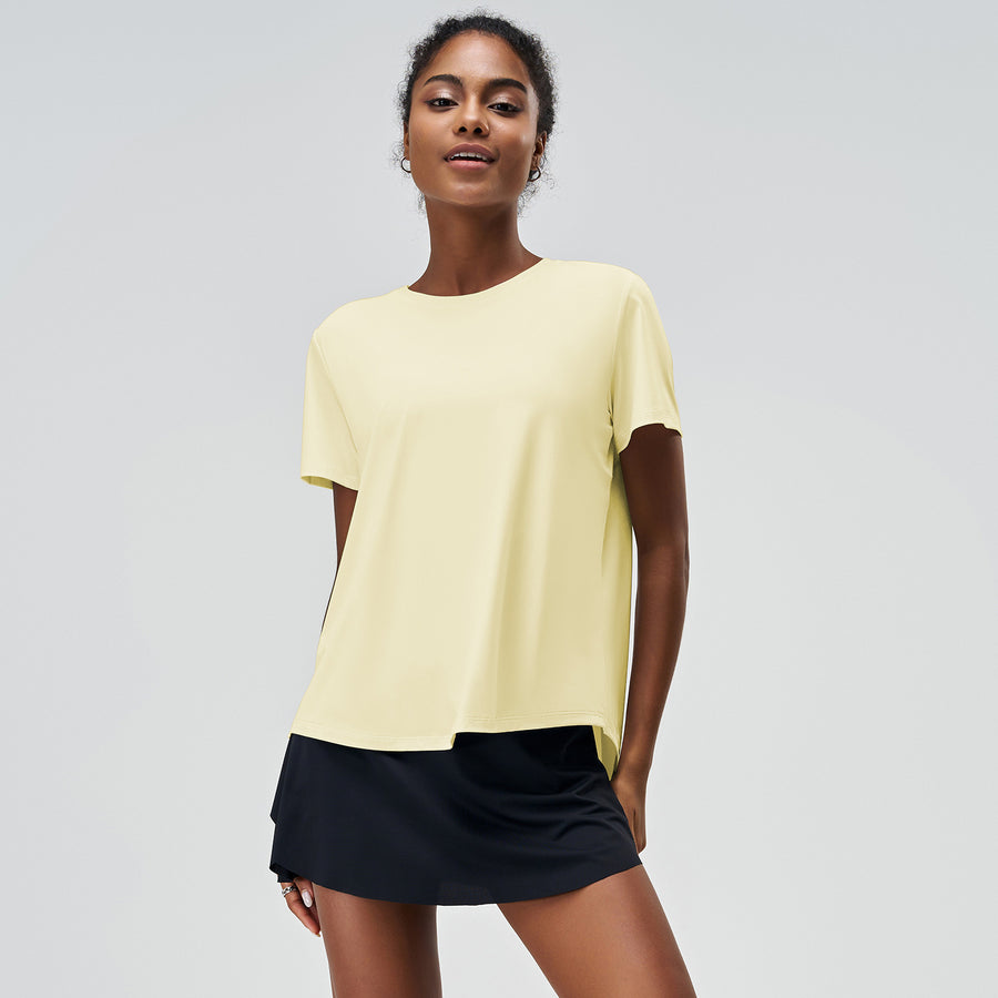 Women's Summer Yoga Short-Sleeve Sports Top - Ice Silk Cool Touch