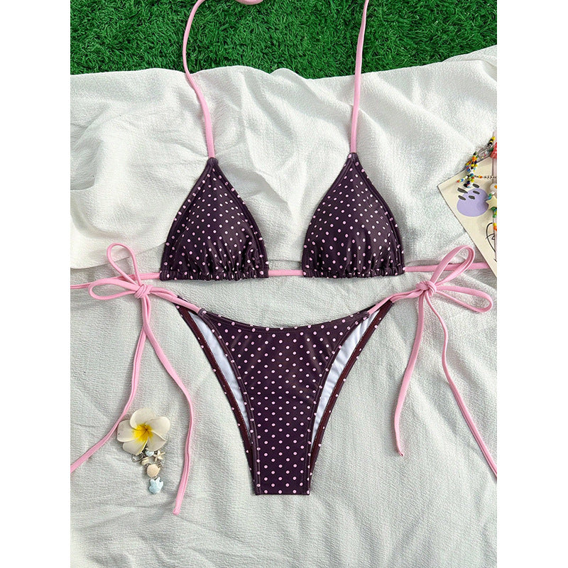Womens Two-piece Swimsuit, Lace-up Sexy Bikini for Hot Springs
