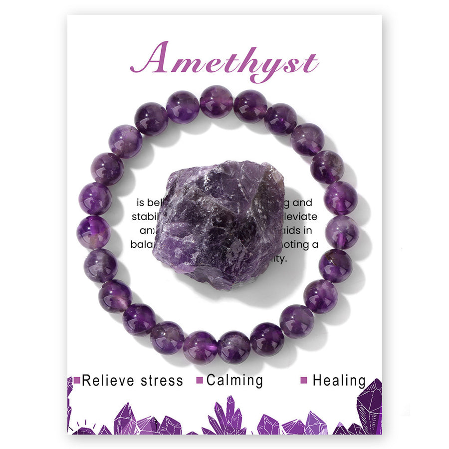 Womens Casual Bracelet With Natural Amethyst Stones