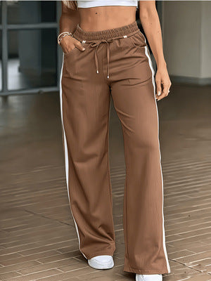 Seamed Draping Outerwear-style Floor-length Pants