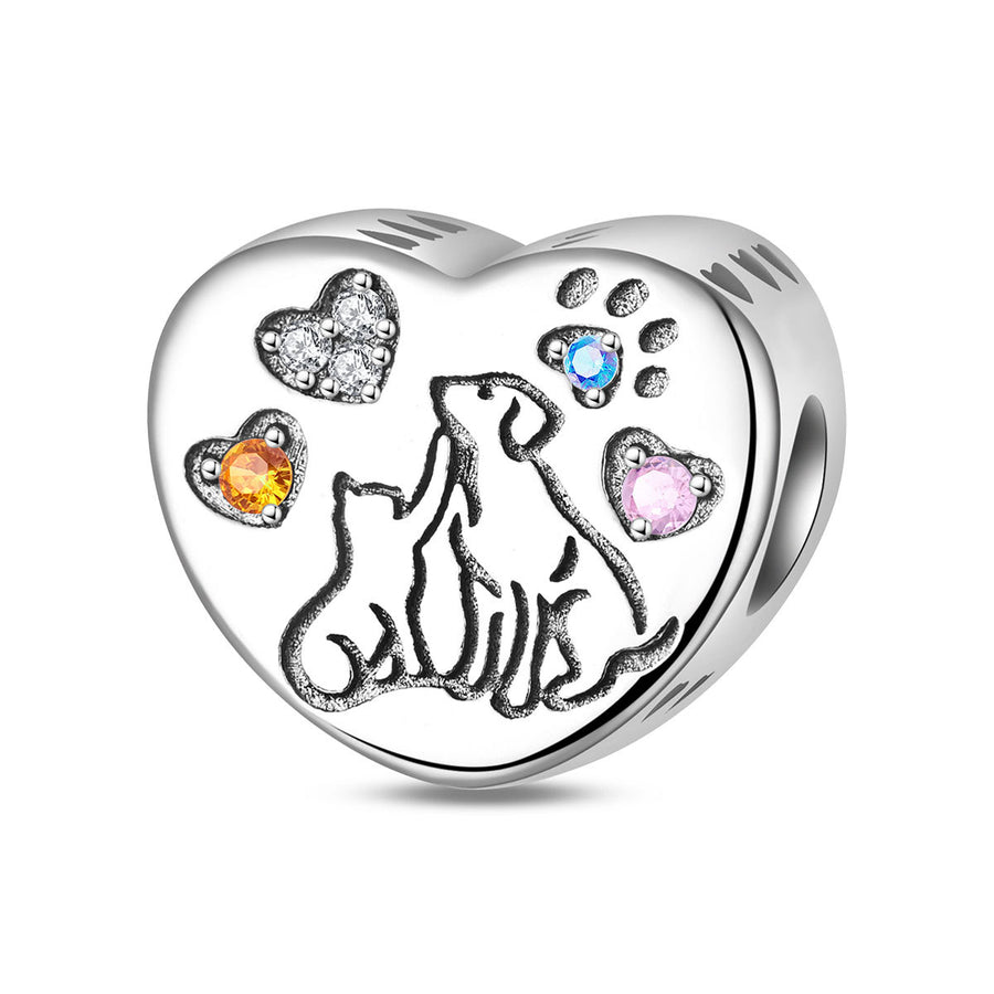 Silver-Plated Cute Pet Animal Beaded Bracelet for Women