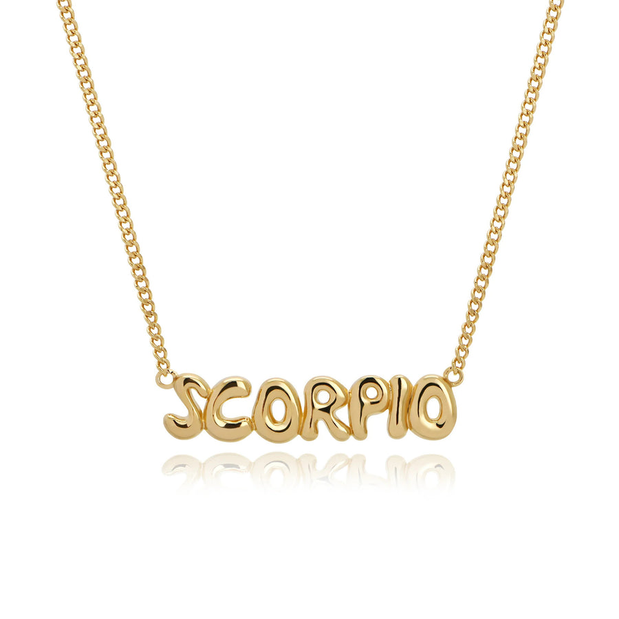 Minimalist Bubble-Effect Zodiac Sign Pendant Necklace