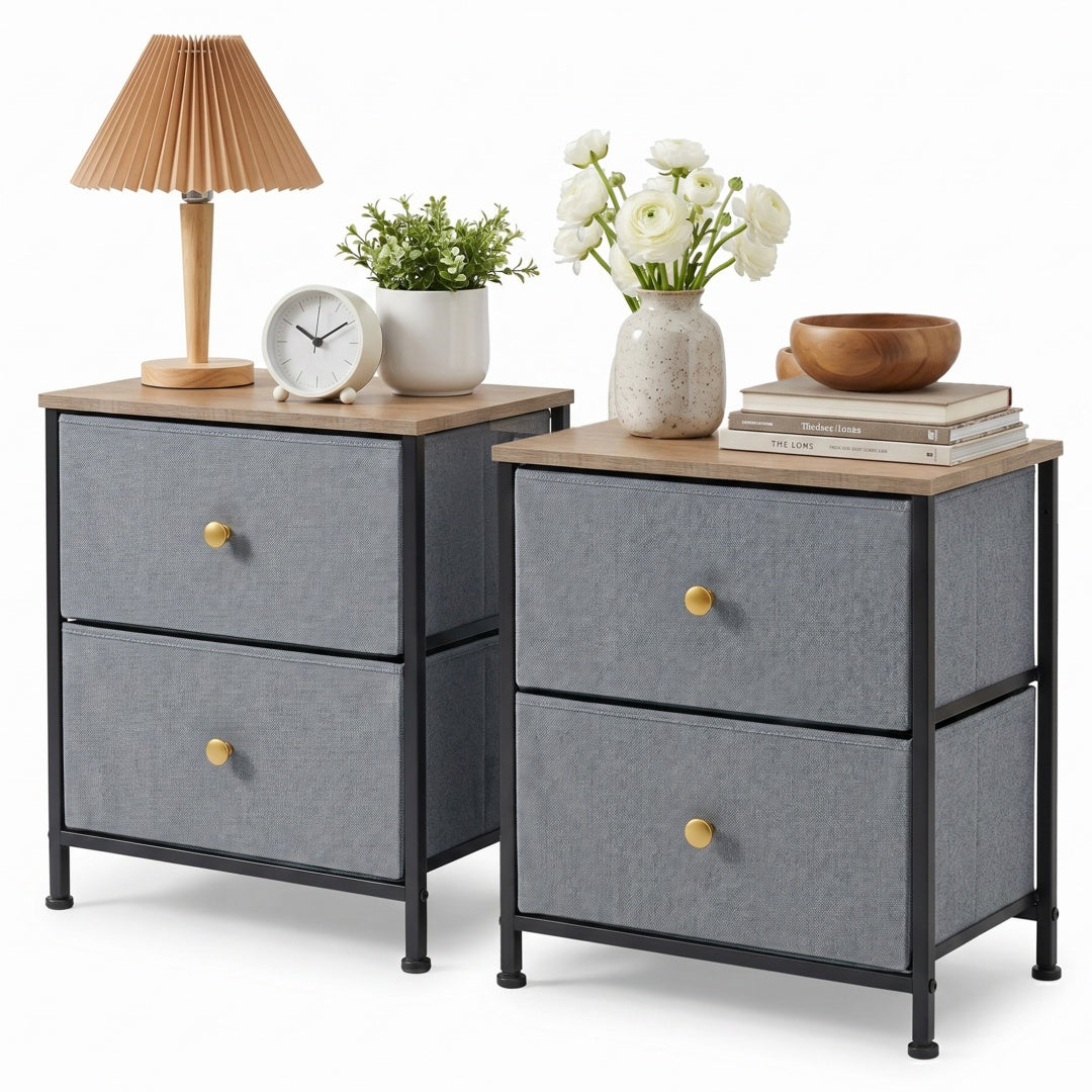 Double Drawer Bedside Table - Perfect Drawer Organizer