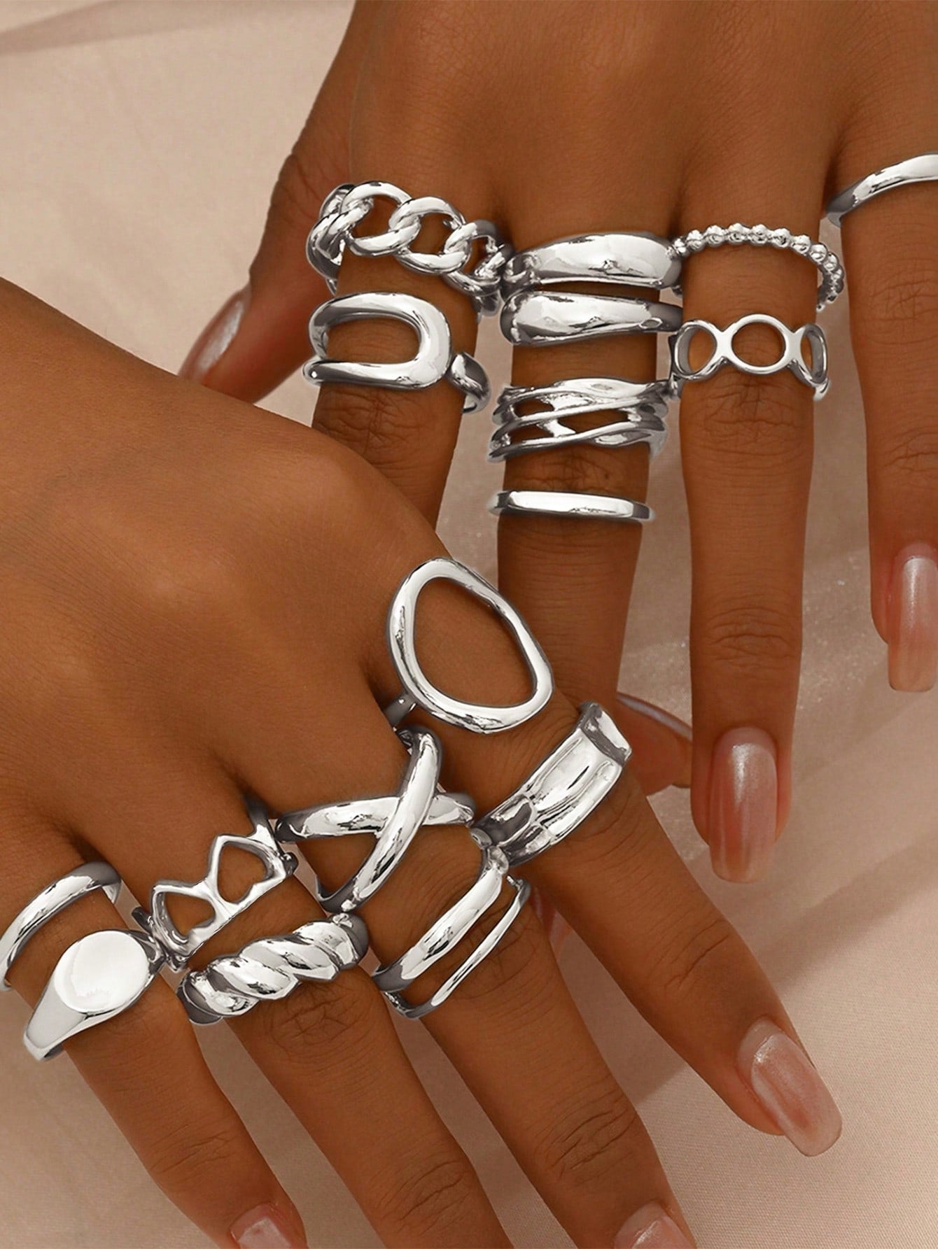 Light Luxury Stacking Rings Jewelry Set for Women