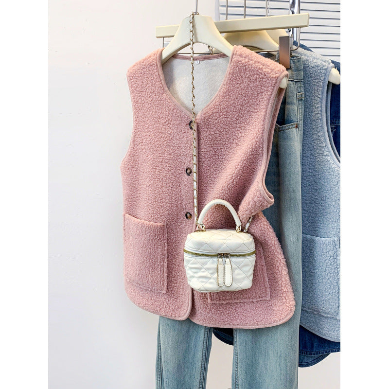 Loose-Fitting Versatile Layered Thermal Vest for Women