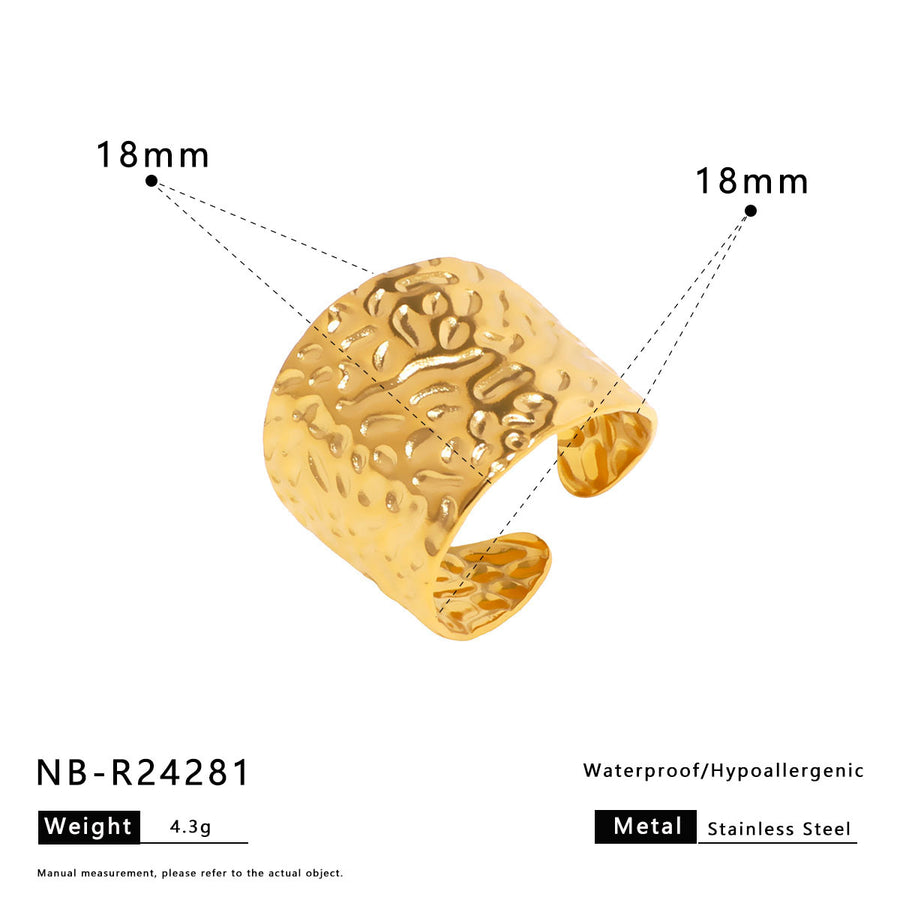 Womens Stainless Steel Geometric Line Ring - Chic and Stylish