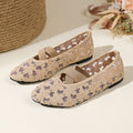 Womens Hollowed-Out Lace Mesh Embroidered Flat Shoes