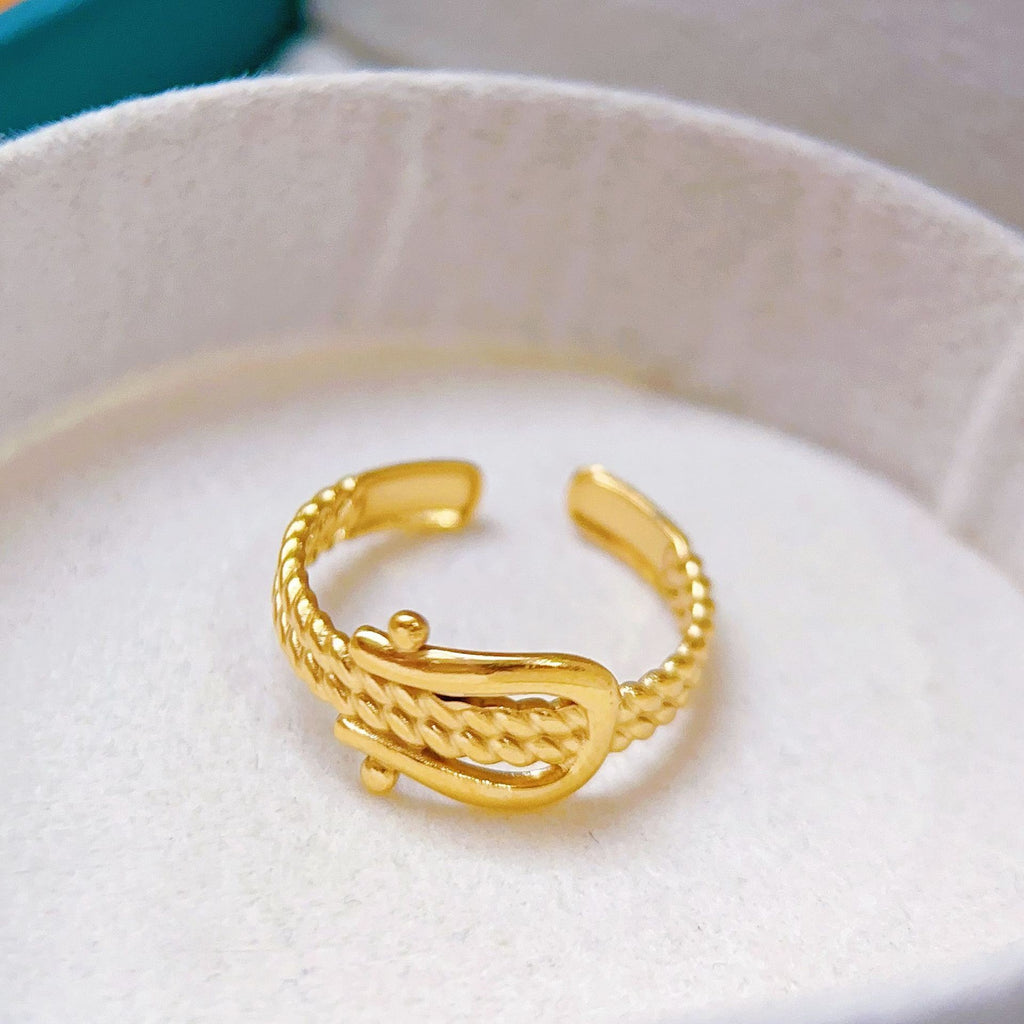 Stainless Steel Heart-shaped Ring for Women - Trendy Accessory