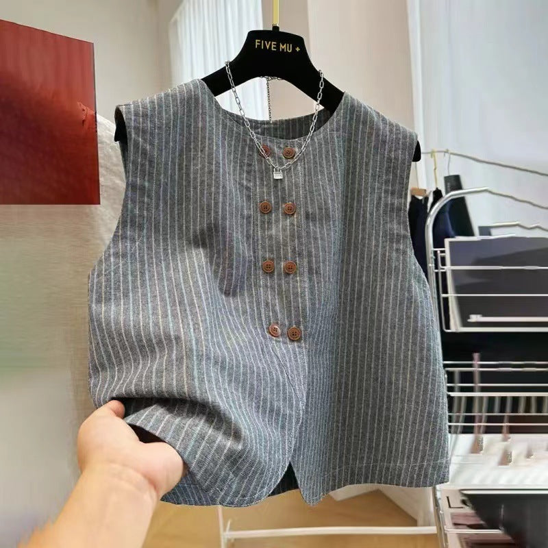 Stylish Sleeveless Cropped Outerwear Vest for Women
