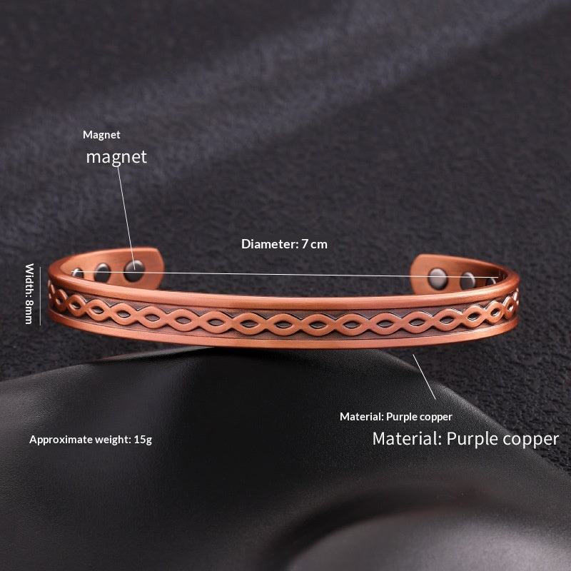 Antique Bronze Brushed Magnet Bracelet for Timeless Style