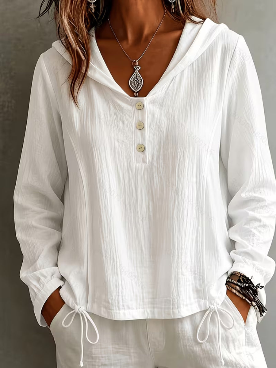 Casual Loose-fit Long-sleeve Hoodie for Effortless Style