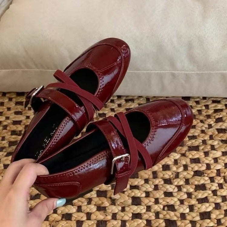 Women's Vintage Ballet Mary Janes - Retro Red Sneakers