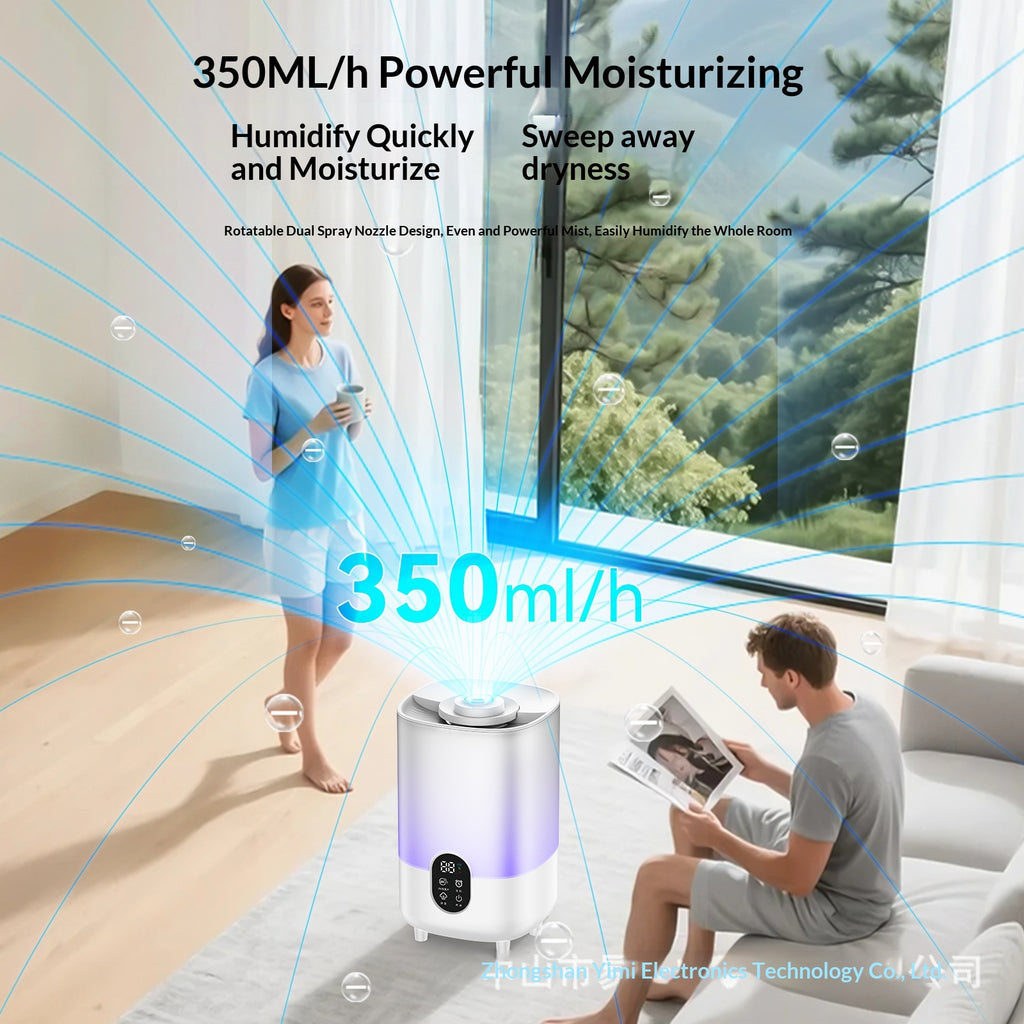 Household Dual-Spray Timed Humidifier for Optimal Comfort