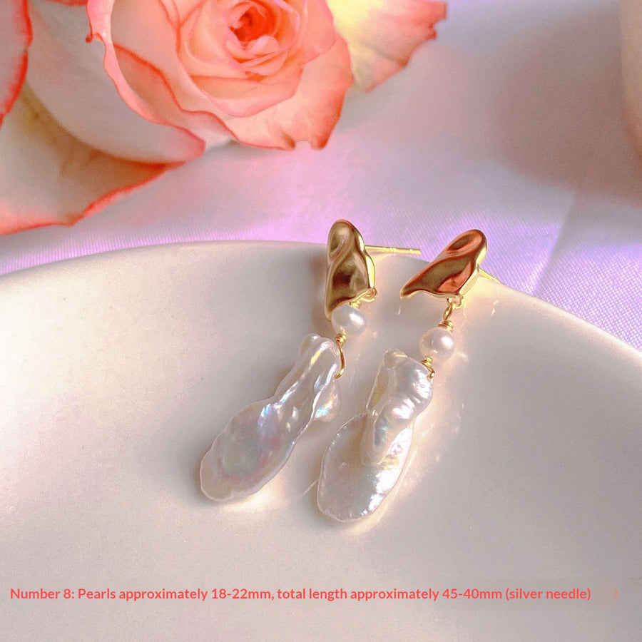 New Natural Freshwater Pearl Stud Earrings - Elegant & Timeless