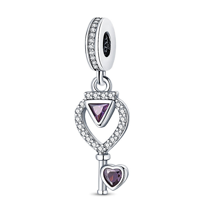 Retro Heart Lock Key Pendant Accessory for Unique Style