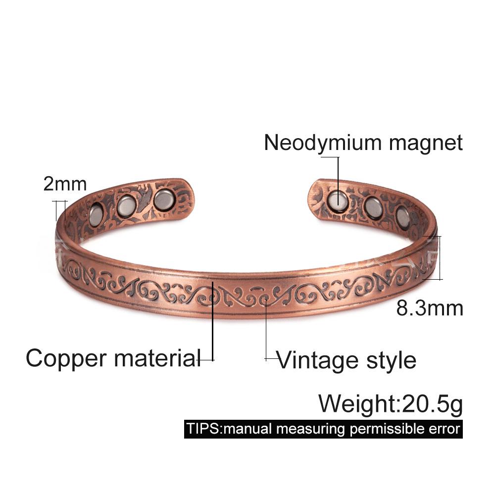 Pure Red Copper Magnetic Adjustable Bracelet for Wellness