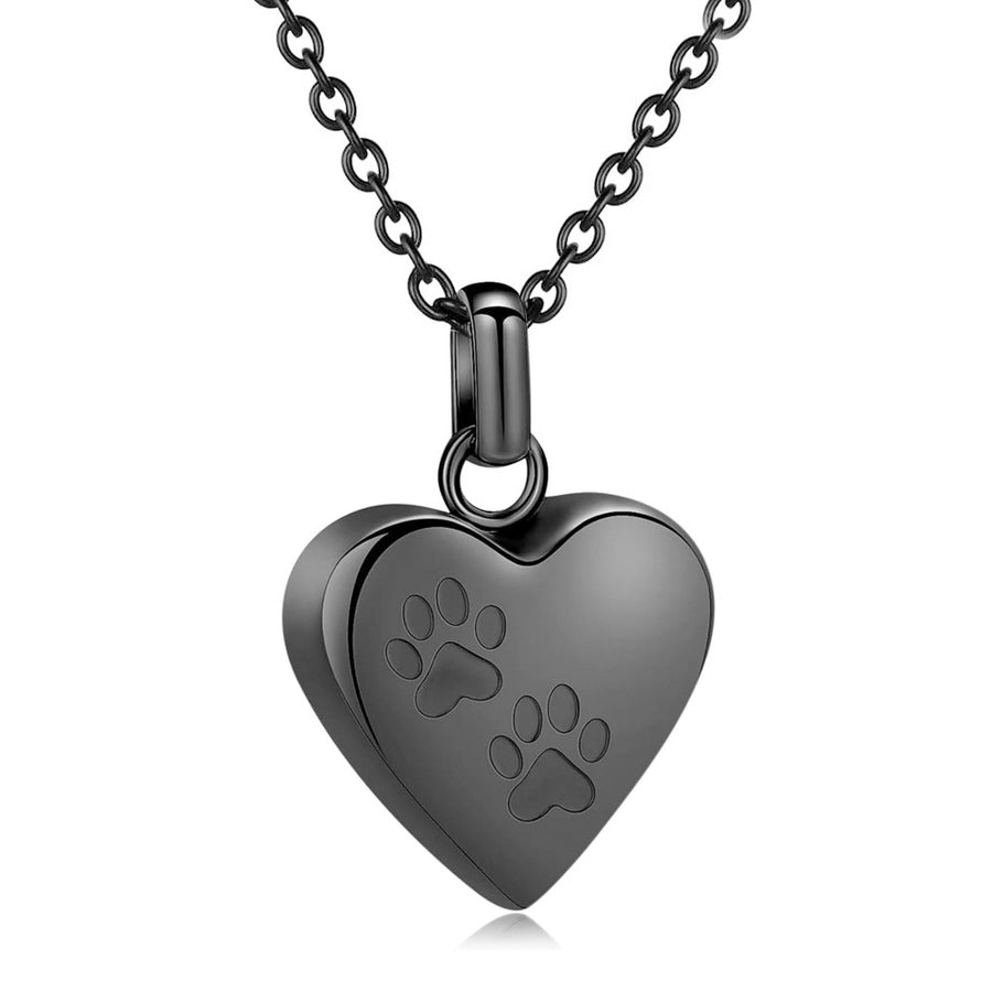 Heart-shaped Openable Memorial Pendant Necklace - Stainless Steel