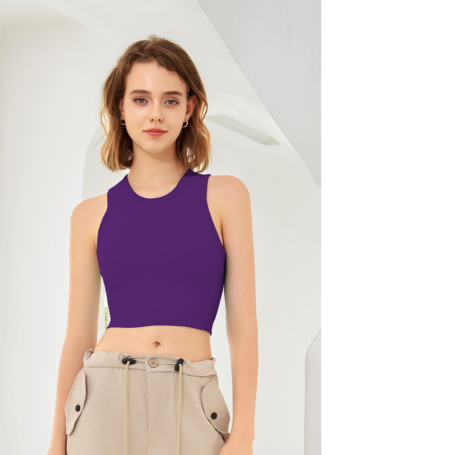 Matte Sports Yoga Outfit with Hip-Lifting Shorts & Bra
