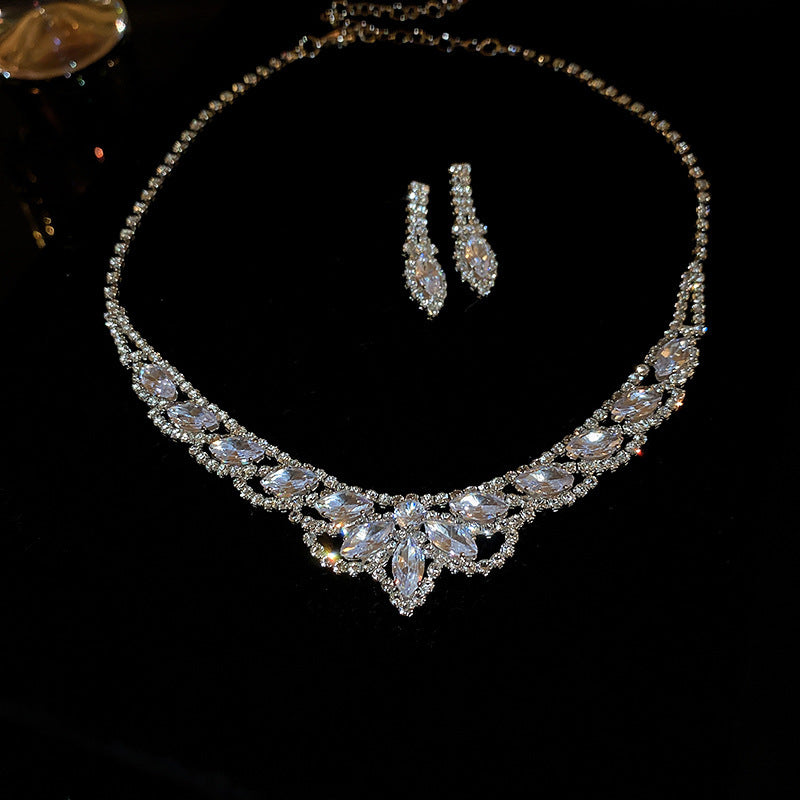 Luxury Teardrop Cubic Zirconia Necklace & Earring Set