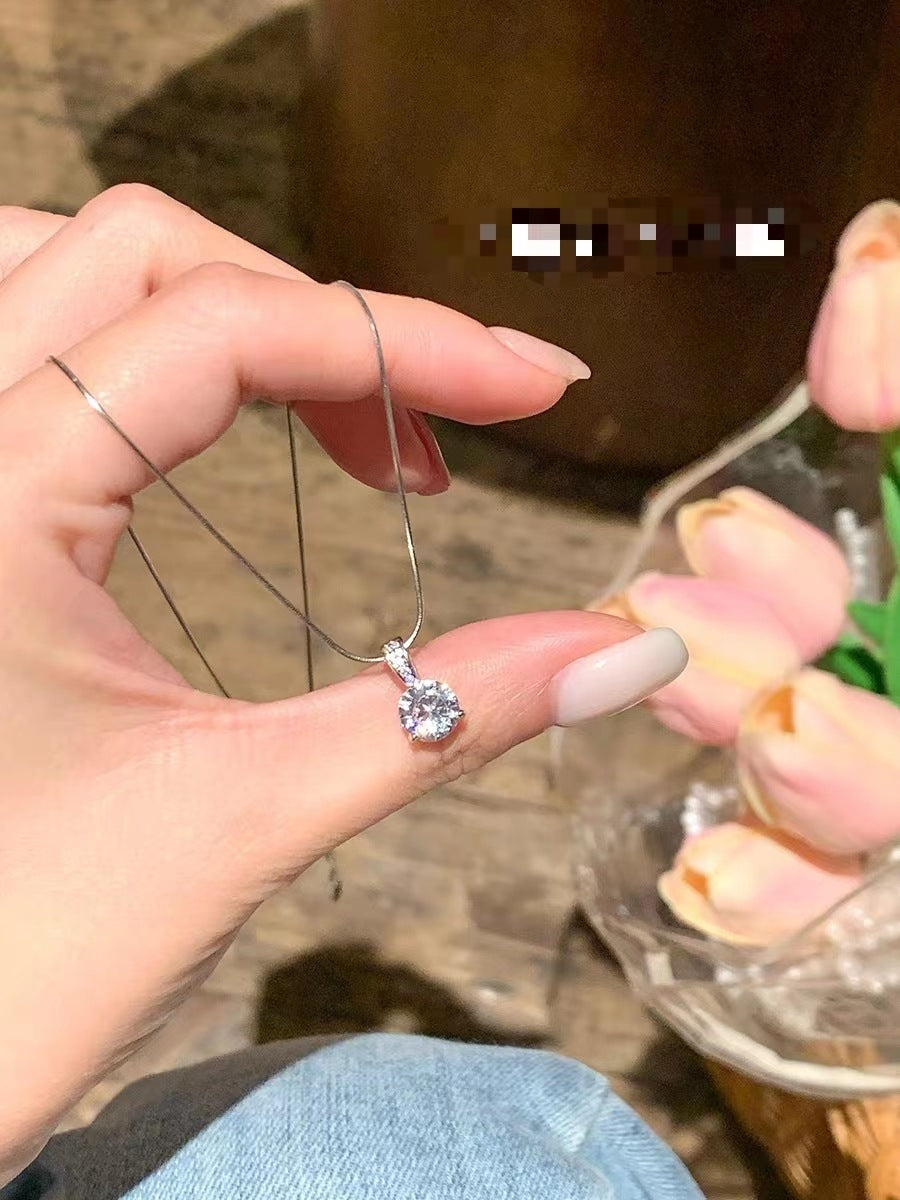 Super Shiny Cubic Zirconia Necklace for Women - Minimalist Design