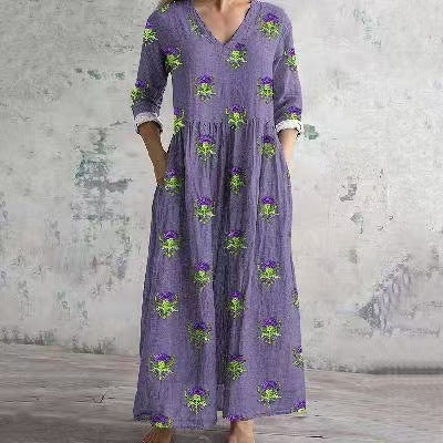 Summer Casual Loose Long-sleeve Dress for Effortless Style