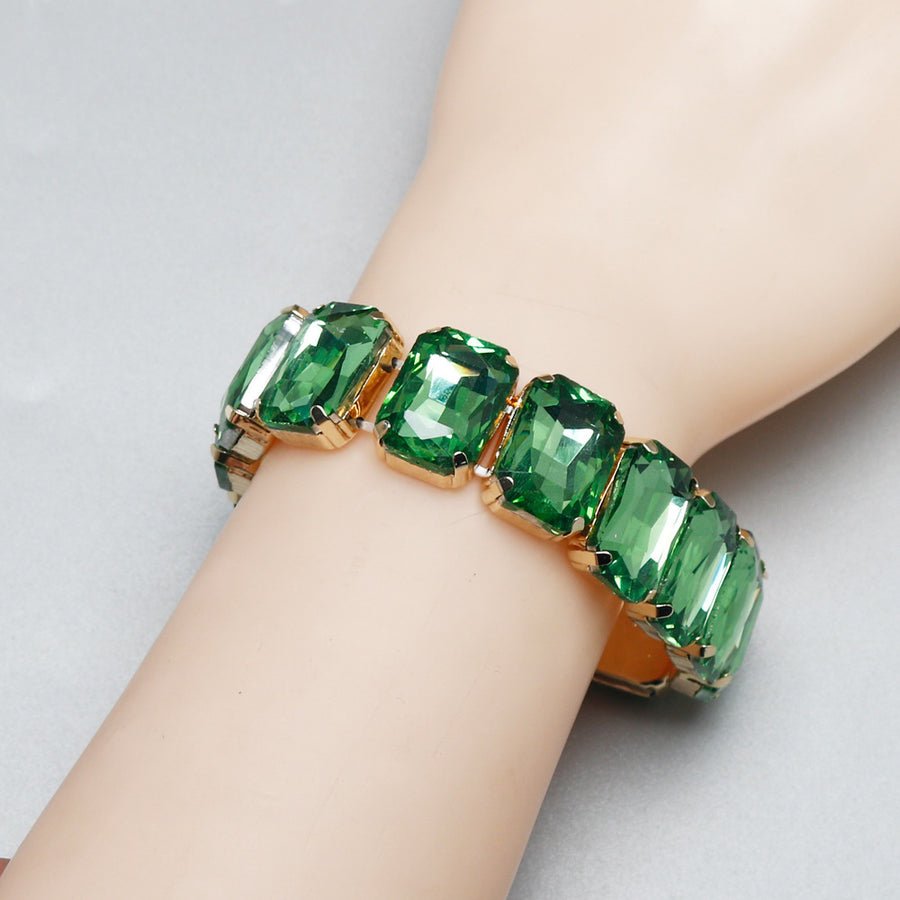 Colorful Square-shaped Multi-colored Crystal Bracelet