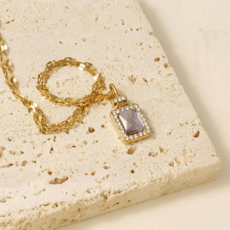Heart Shape Pendant Necklace with 316L Stainless Steel Cable Chain