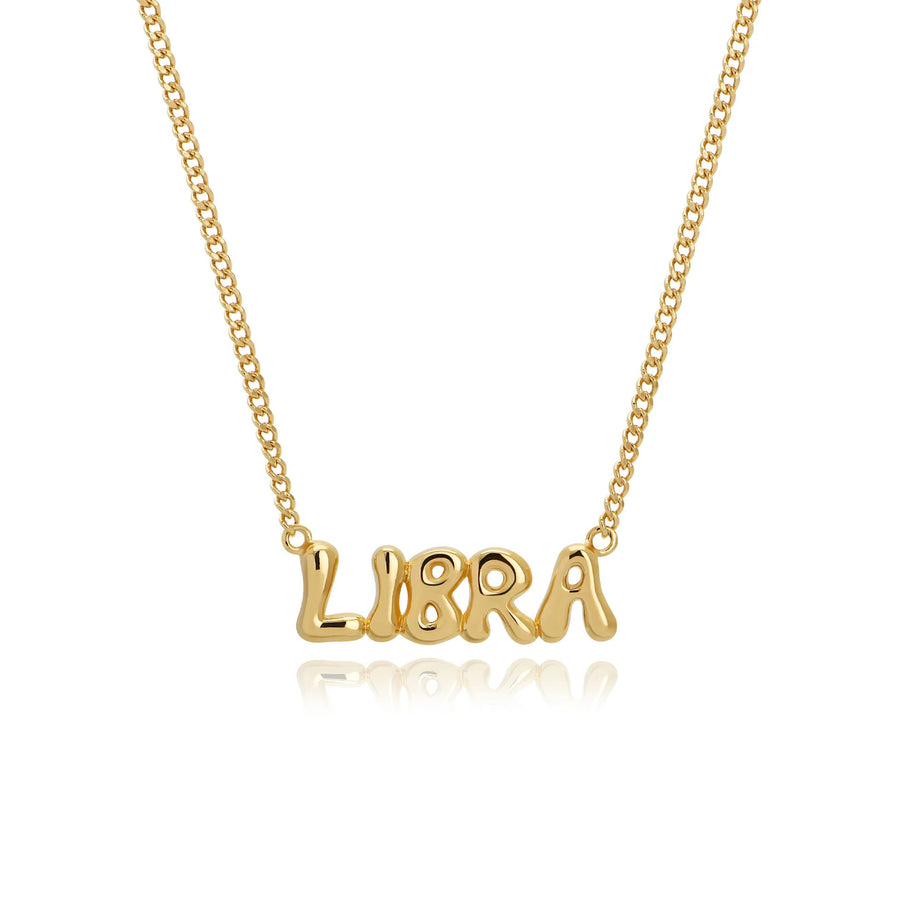Minimalist Bubble-Effect Zodiac Sign Pendant Necklace
