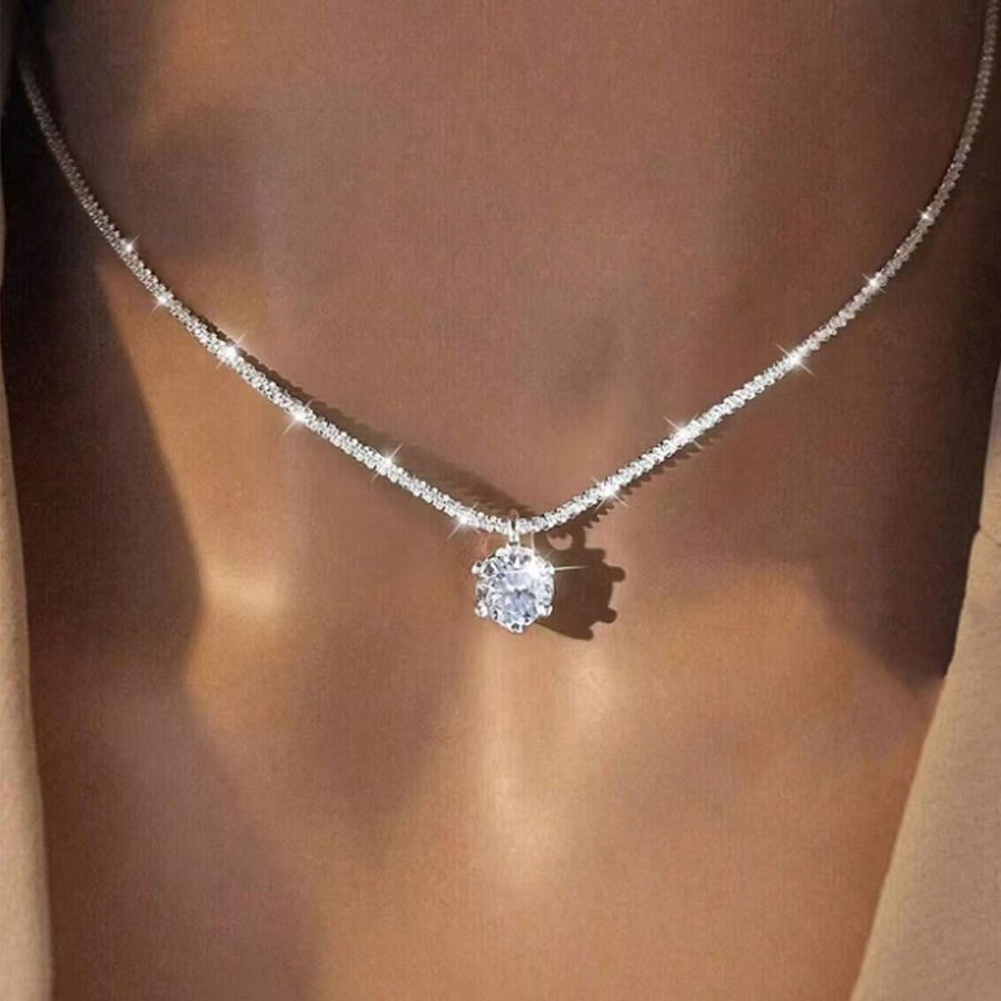 Starry Sky Cubic Zirconia Necklace for Women - Light Luxury