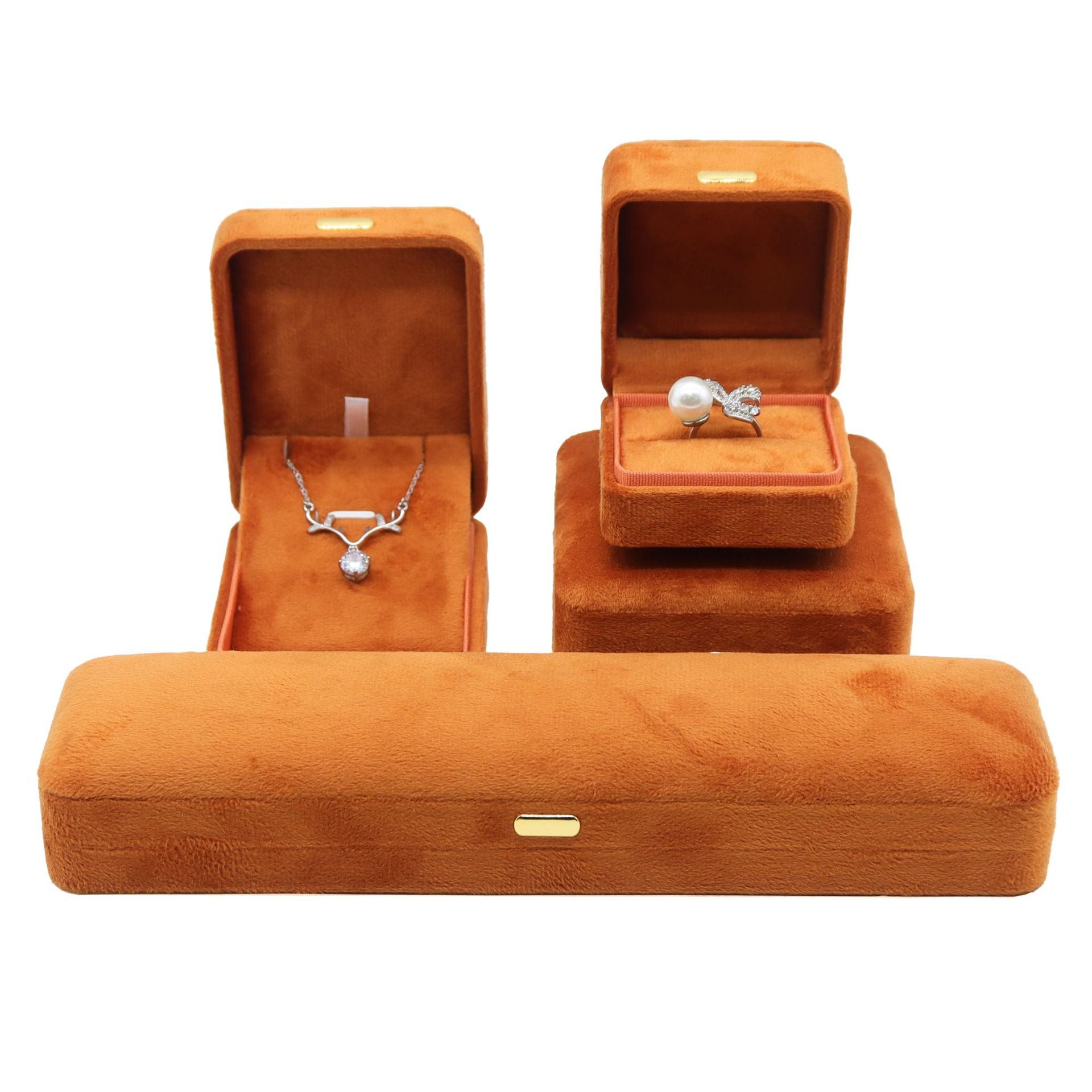 High-end Velvet Jewelry Box for Elegant Necklace Storage