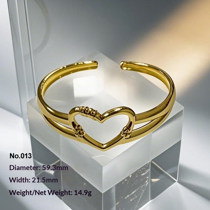 Retro Irregular Hollowed-Out Titanium Steel Bracelet