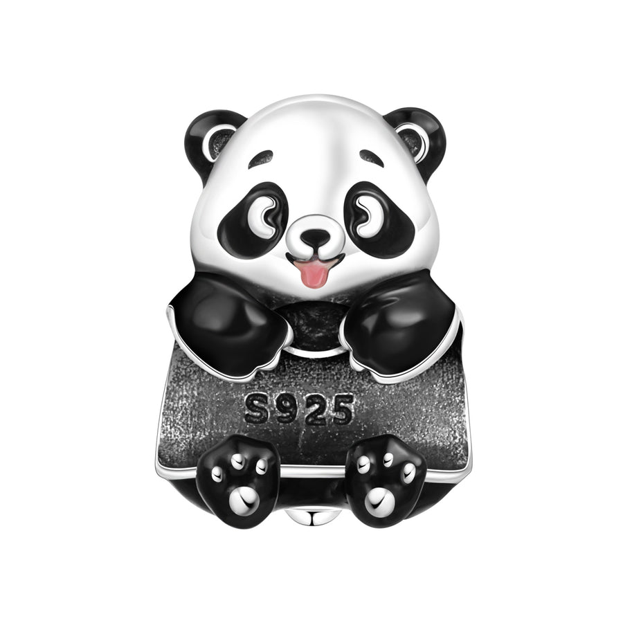 Cute Bamboo Panda DIY Copper Bead Pendant Necklace