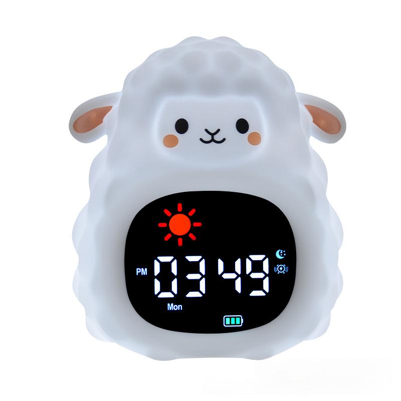 LED Strip Cartoon Animal Lion Alarm Clock Night Light