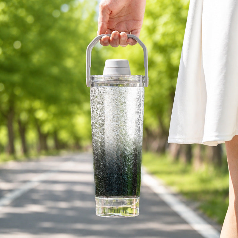 Ice-crack Pattern Stainless Steel Shaker - Portable Insulated Cold Cup
