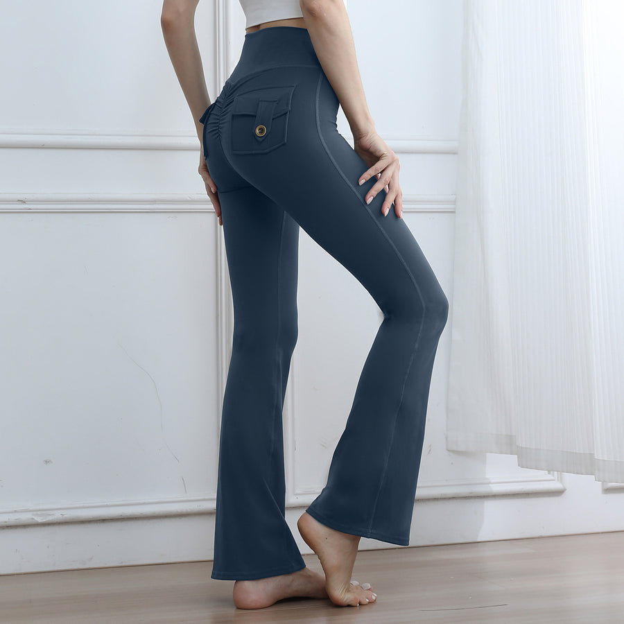High-Waisted Cargo Pocket Yoga Pants for Autumn & Winter