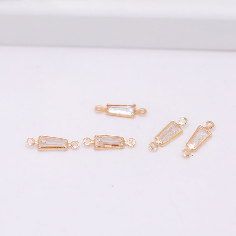 Geometric Zircon Bezel Set Pendant - Gold Plated Charm
