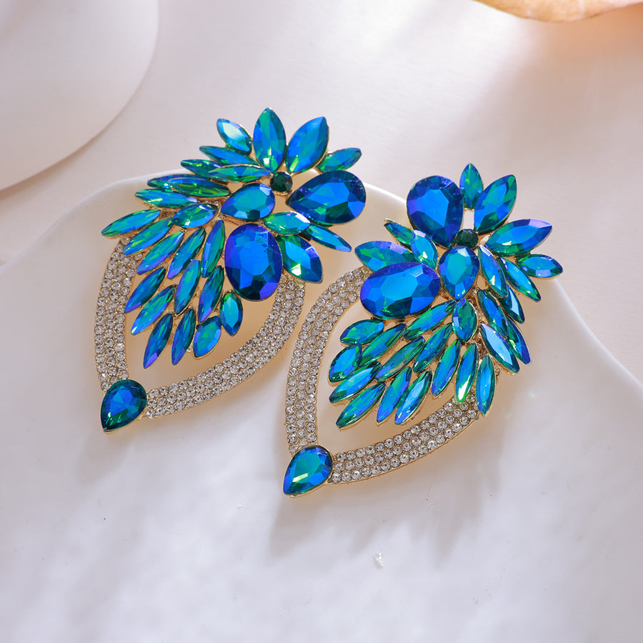 Elegant Long Crystal Dangle Earrings - Coquette Aesthetic