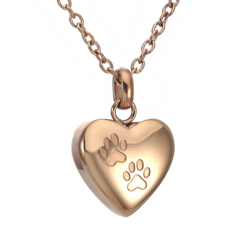 Heart-shaped Openable Memorial Pendant Necklace - Stainless Steel