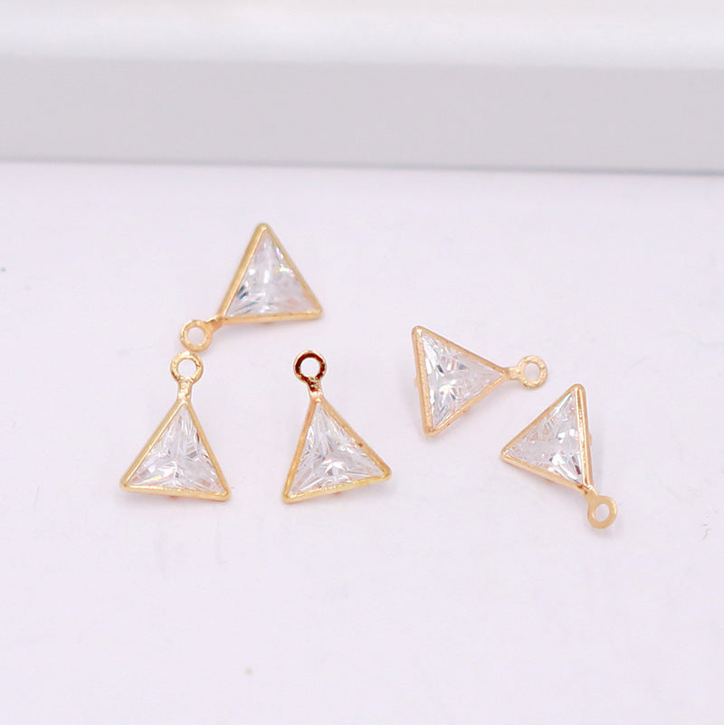 Geometric Zircon Bezel Set Pendant - Gold Plated Charm