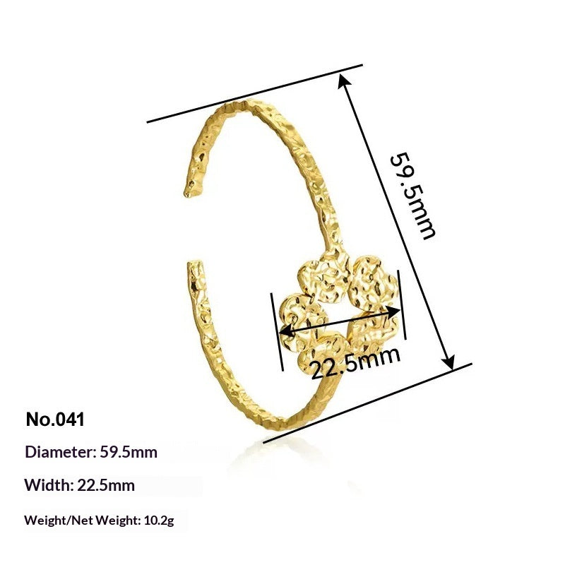 Retro Irregular Hollowed-Out Titanium Steel Bracelet