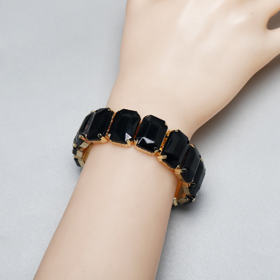 Colorful Square-shaped Multi-colored Crystal Bracelet