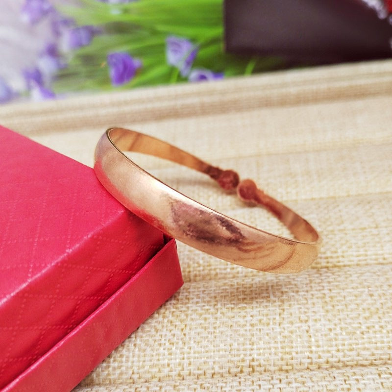 Handmade Brass and Copper Fu Character Garlic-head Bracelet