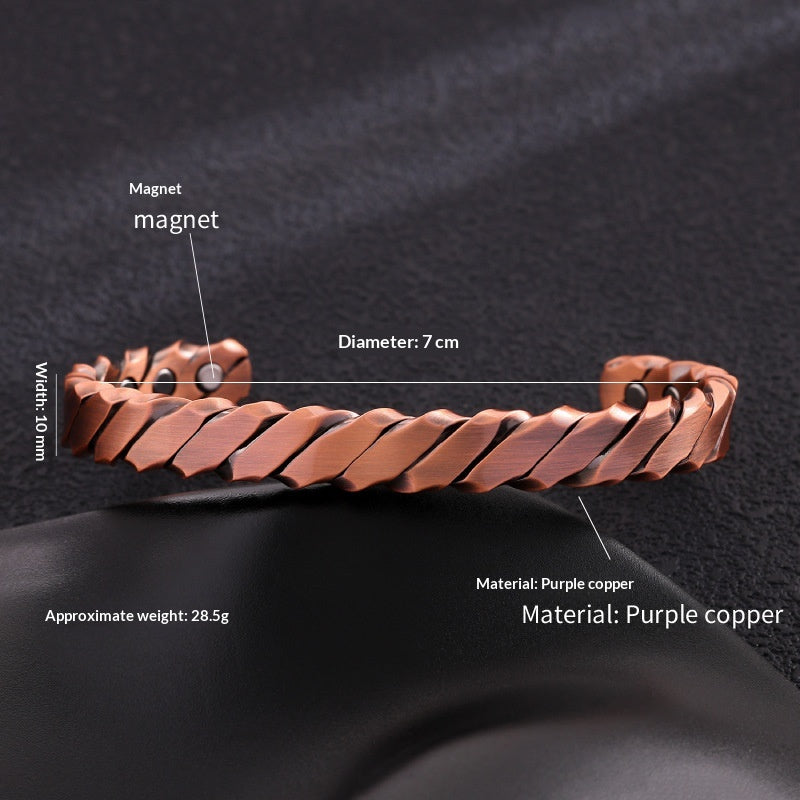 Antique Bronze Brushed Magnet Bracelet for Timeless Style
