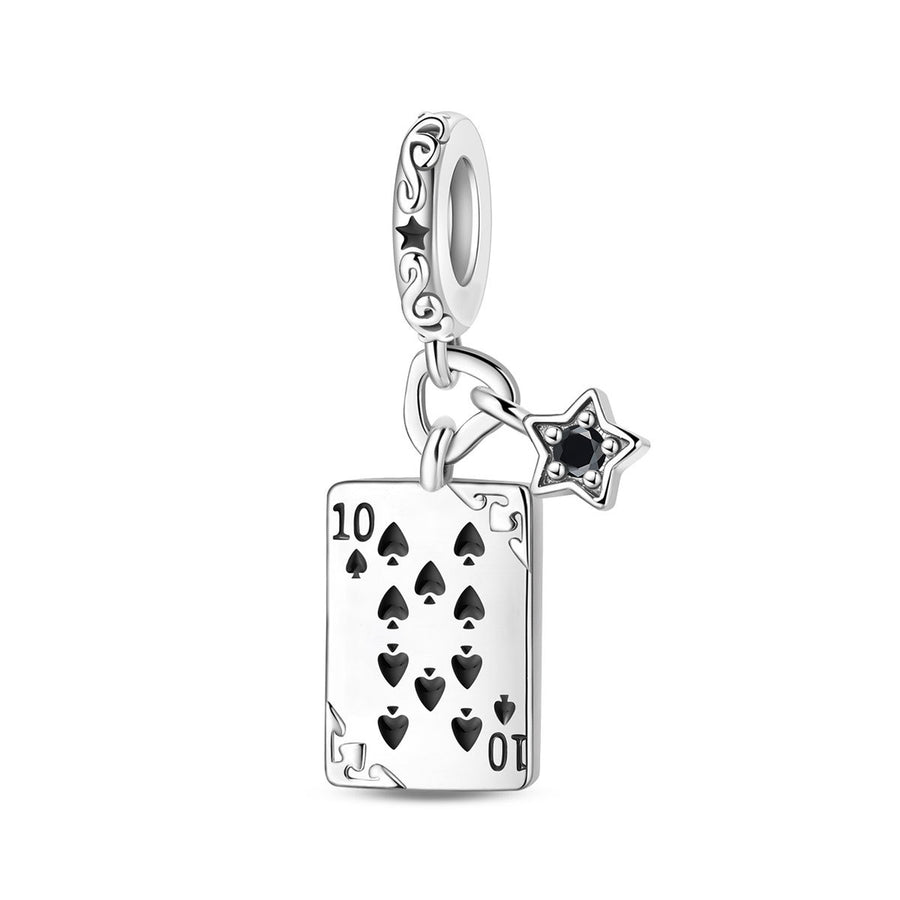 Beaded Bracelet with Game Playing Card Pendant