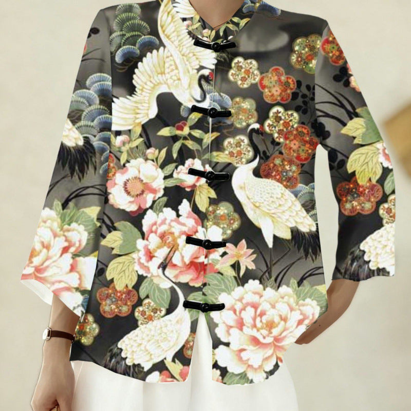 Chinese-style Tang Suit Women's 3D Digital-print Tank Top