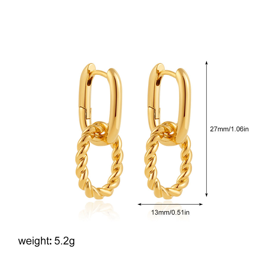 Golden Series Instagram-Style Striped Textured Earrings